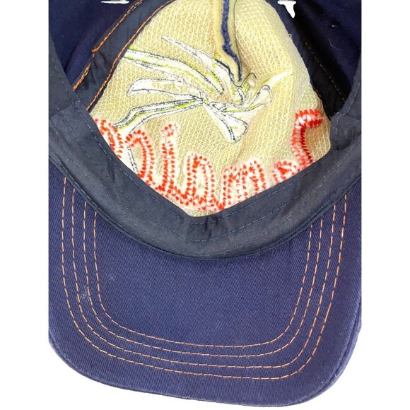 Jamaica cap waves palm tree orange green on navy blue embroidered adjustable - Picture 8 of 8